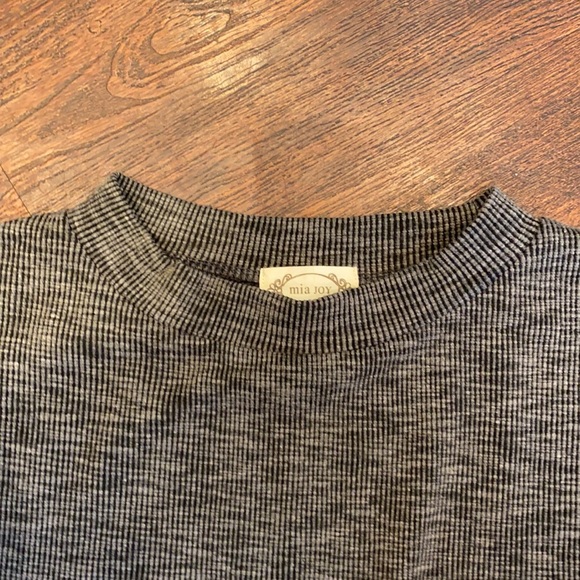 Joyfolie Mia joy dress gray waffle knit sleeveless handkerchief style LG - Picture 4 of 14